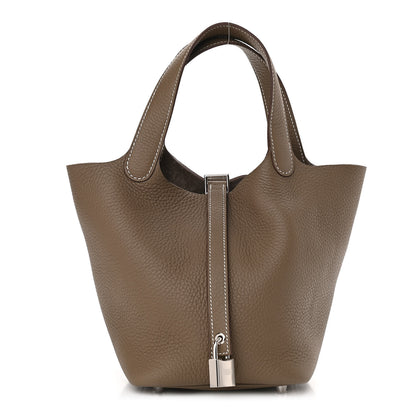 Hermes Taurillon Clemence Picotin Lock 18 PM Etoupe 1 of 11