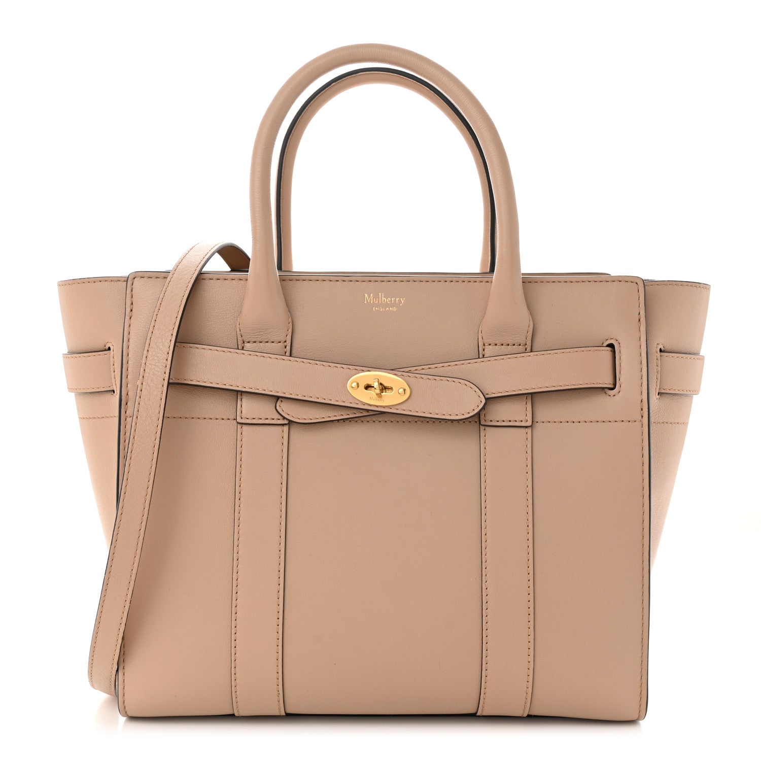 Mulberry Micro Classic Grain Calfskin Small Bayswater Zip Tote Maple 1 of 13