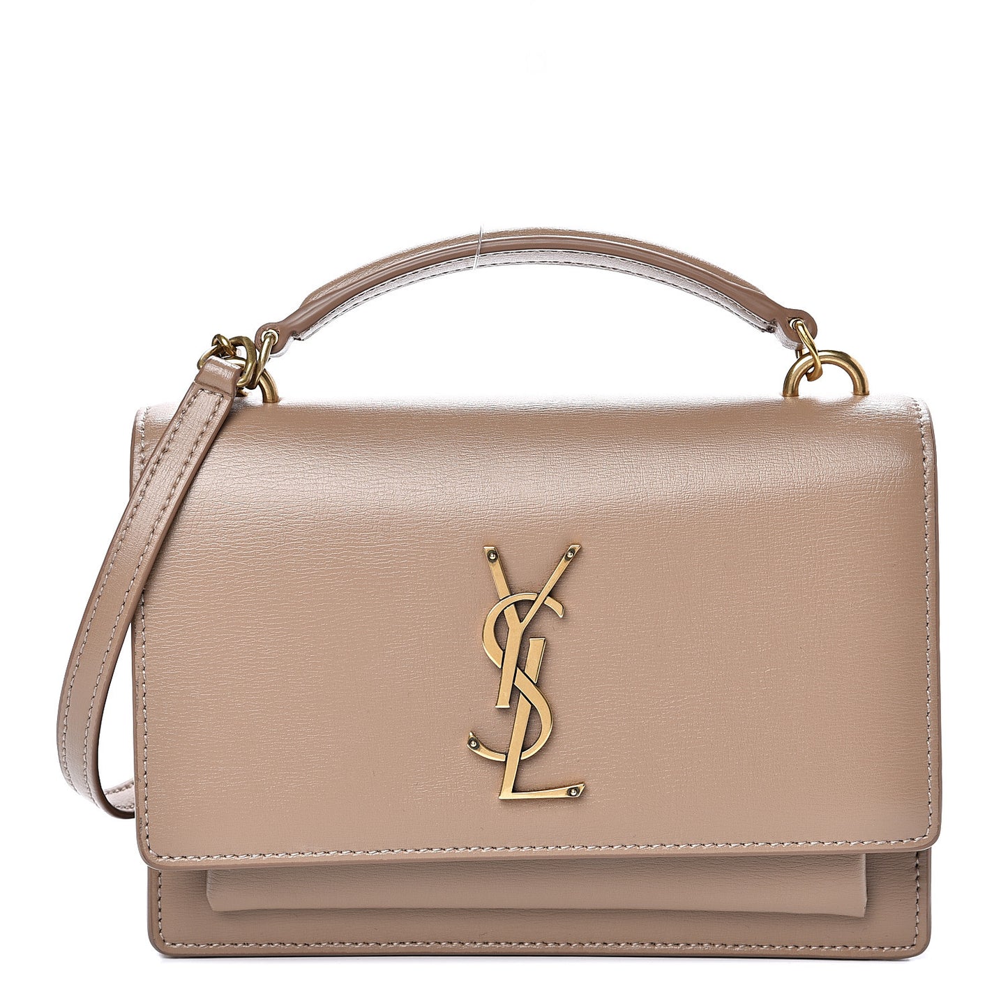 Calfskin Monogram Sunset Chain Wallet Dark Beige