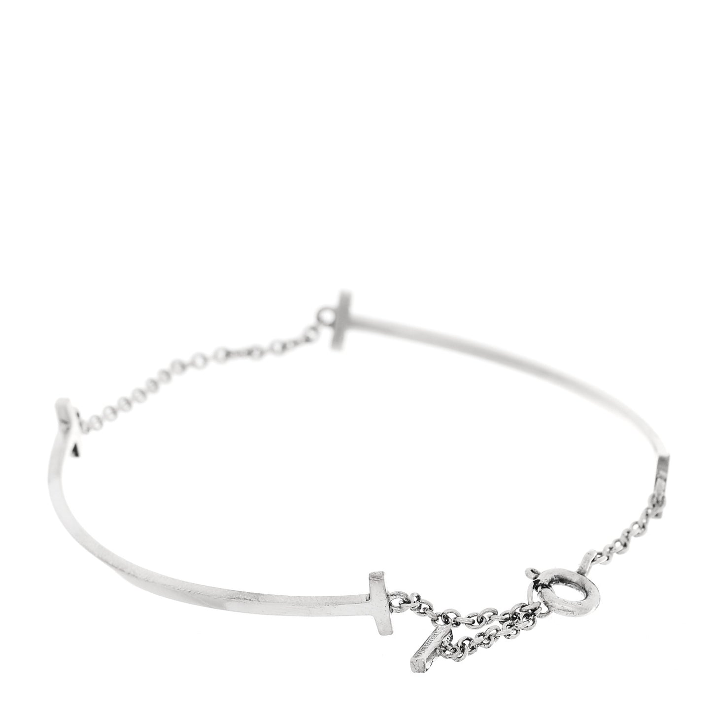 Sterling Silver Double T Smile Bracelet