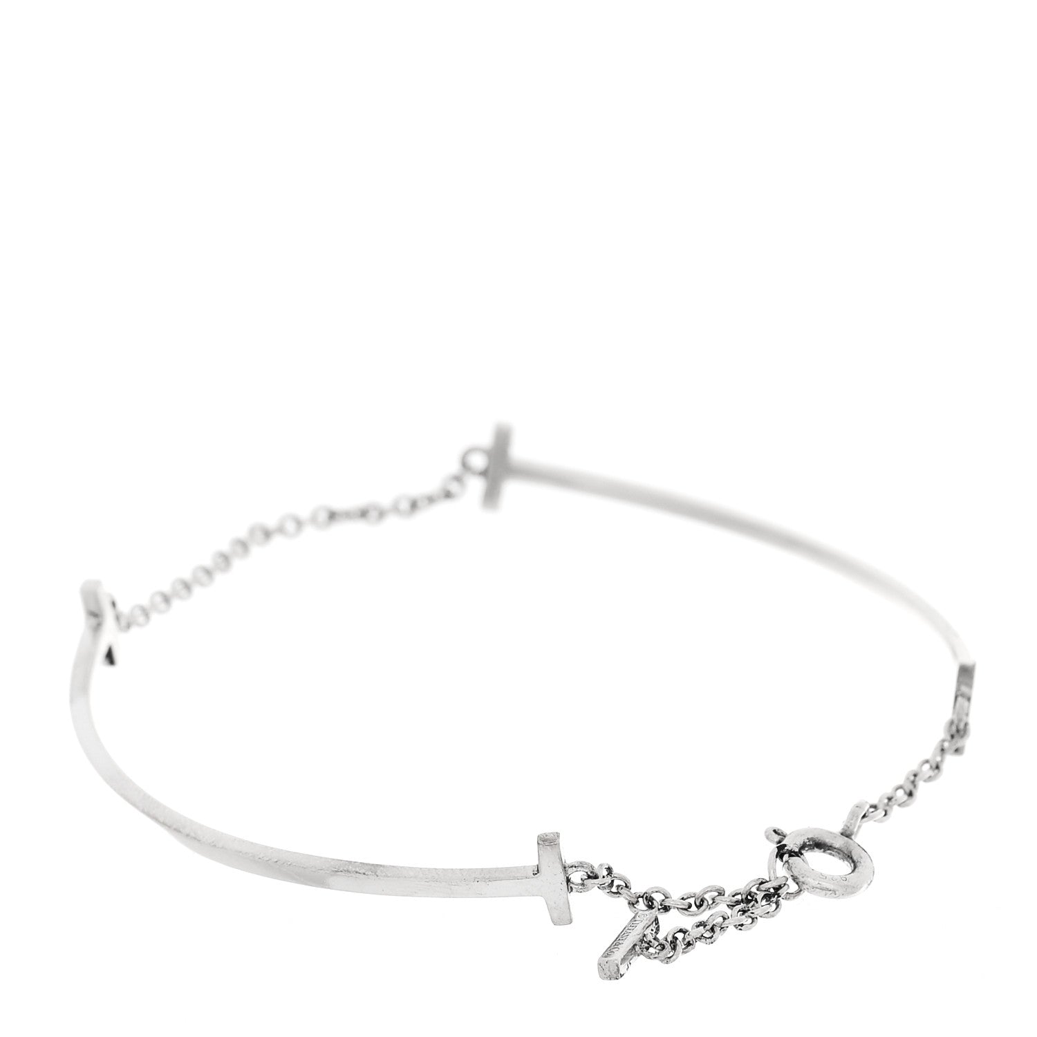 Tiffany Sterling Silver Double T Smile Bracelet 2 of 4