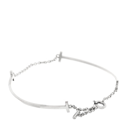 Tiffany Sterling Silver Double T Smile Bracelet 2 of 4