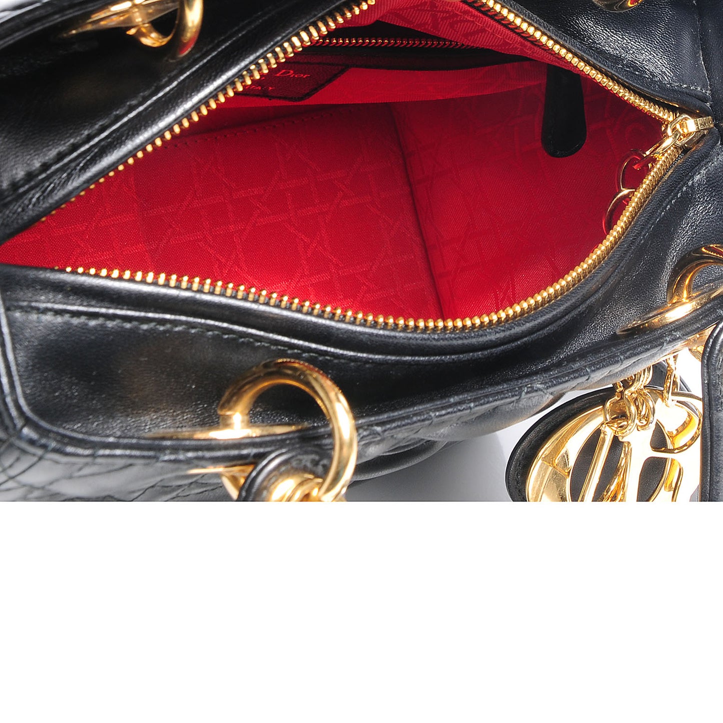 Lambskin Cannage Medium Lady Dior Black