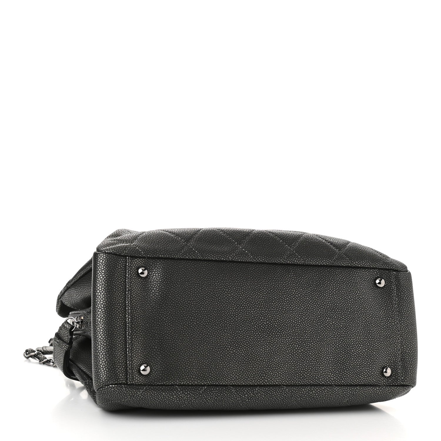 Chanel Caviar Quilted Timeless CC Shopping Tote Dark Grey 4 of 13