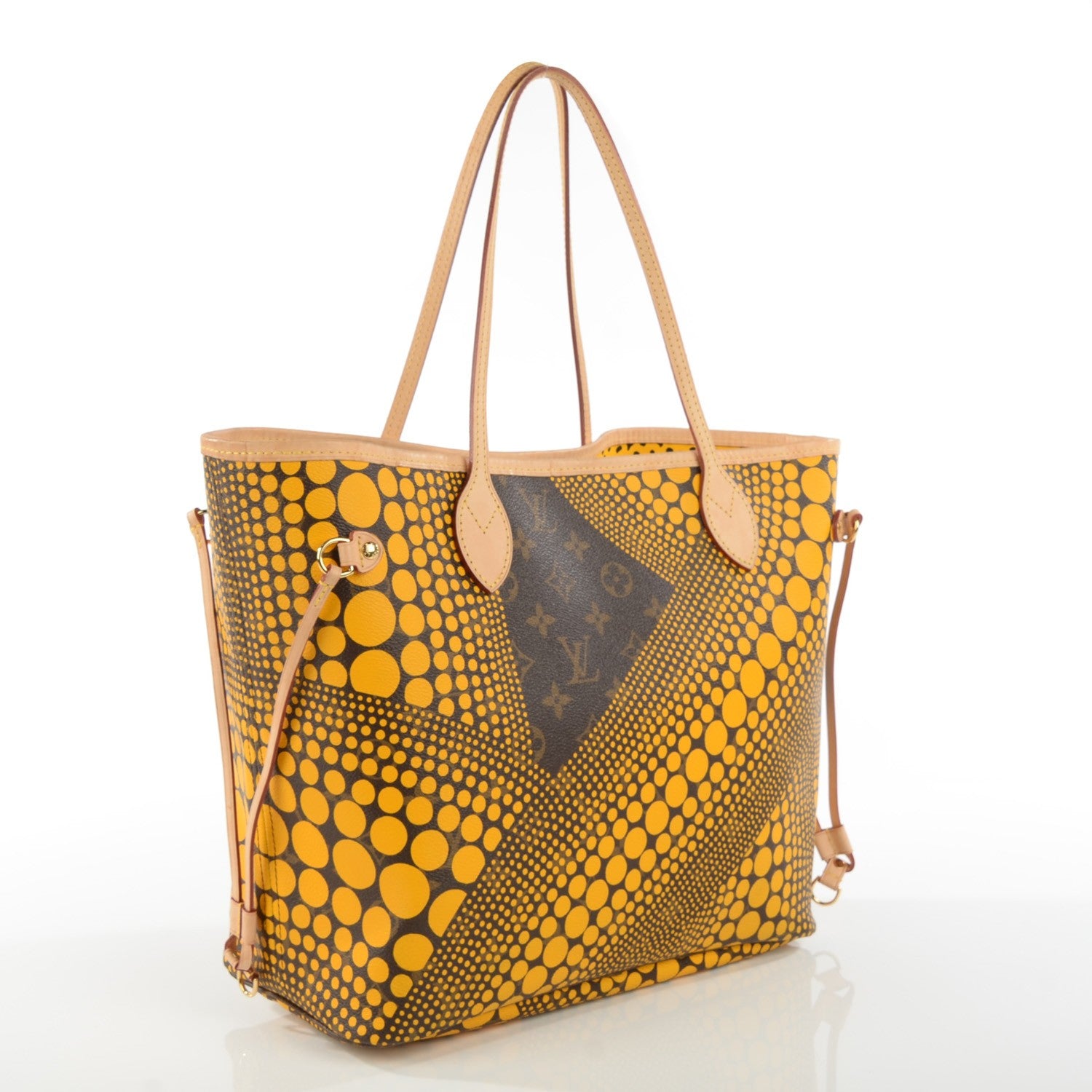 Louis Vuitton Monogram Kusama Waves Neverfull MM Yellow 3 of 7