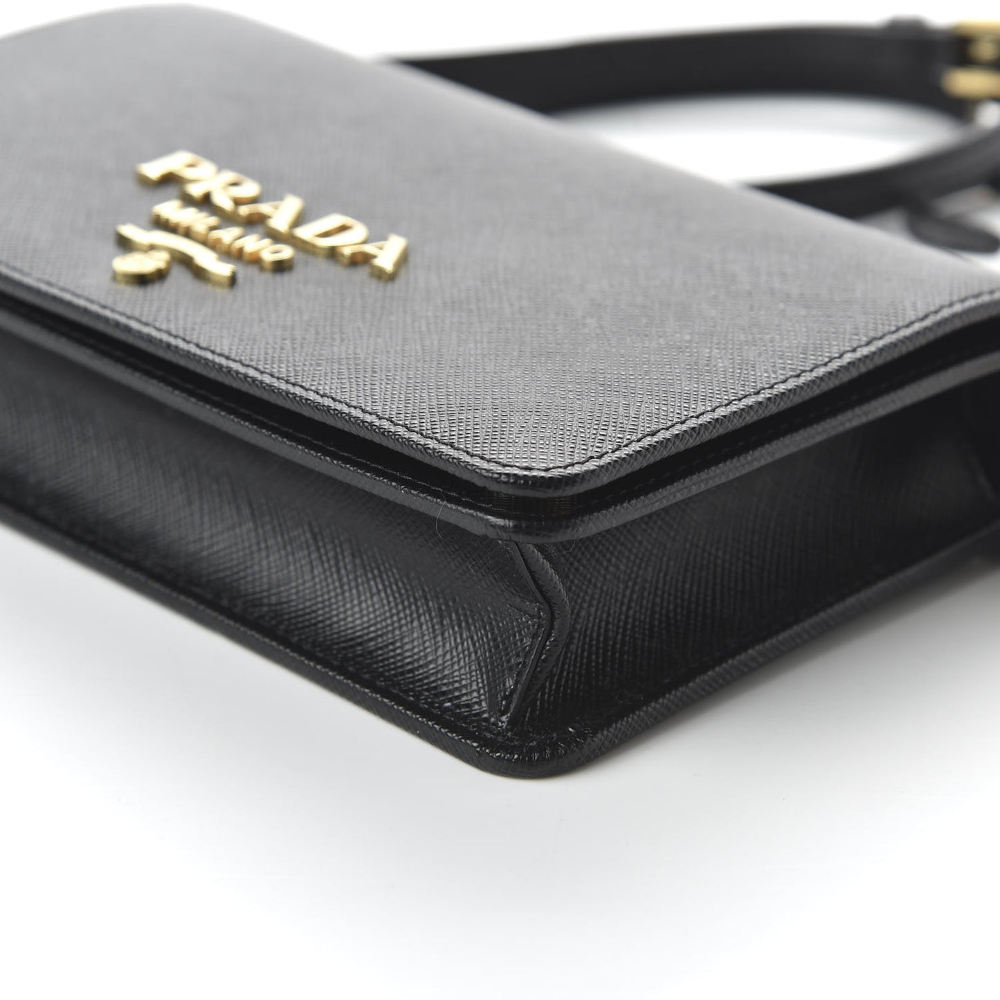 Saffiano Lux Crossbody Bag Black