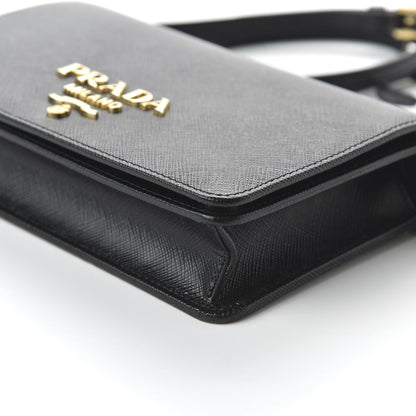 Prada Saffiano Lux Crossbody Bag Black 8 of 10