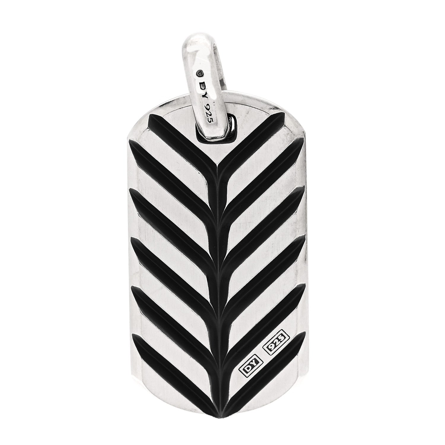 David Yurman Sterling Silver 35mm Chevron Tag Pendant 1 of 4