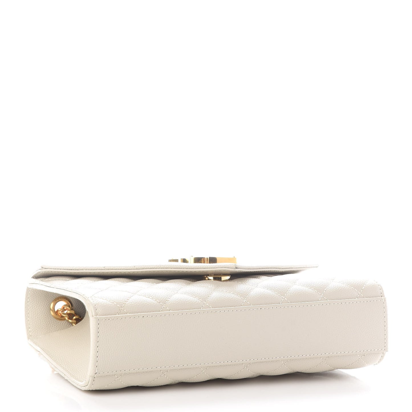 Grain De Poudre Textured Mixed Matelasse Triquilt Small Monogram Satchel Crema Soft