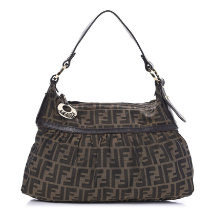 Fendi Zucca Cuoio Lucido Chef Hobo Tobacco Moro 1 of 17