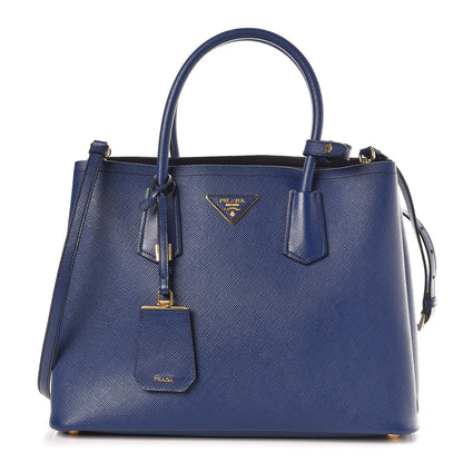 Prada Saffiano Cuir Medium Double Bag Inchiostro 1 of 10