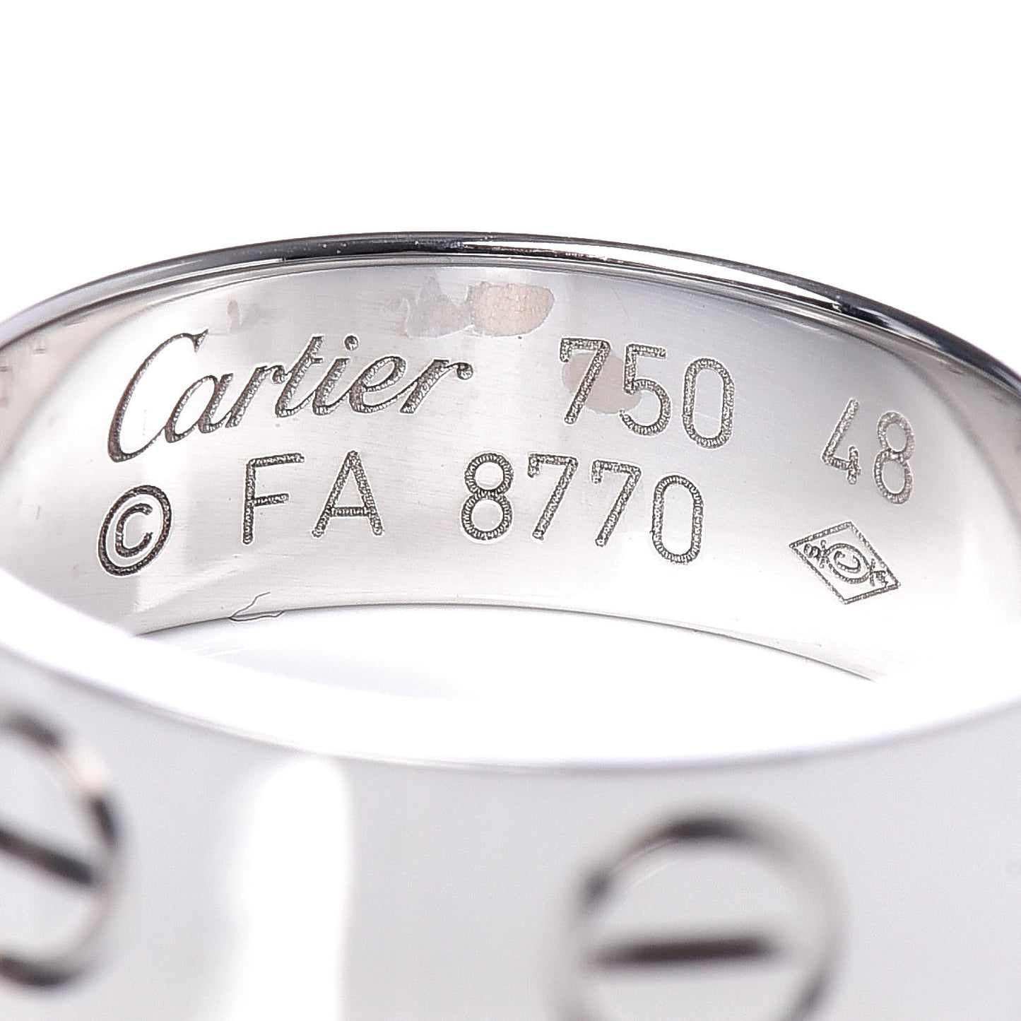 18K White Gold 5.5mm LOVE Ring 48 4.5