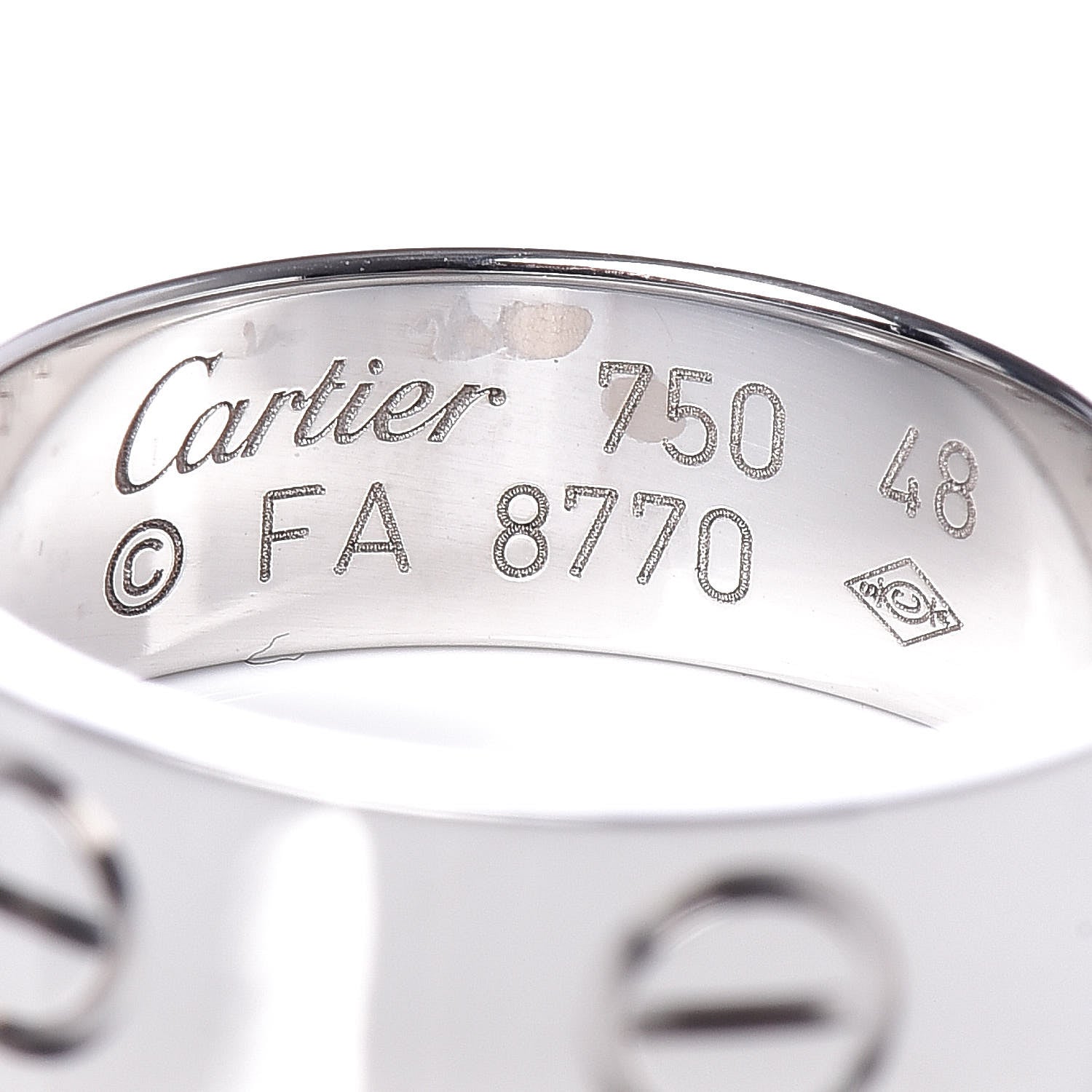 Cartier 18K White Gold 5.5mm LOVE Ring 48 4.5 4 of 4