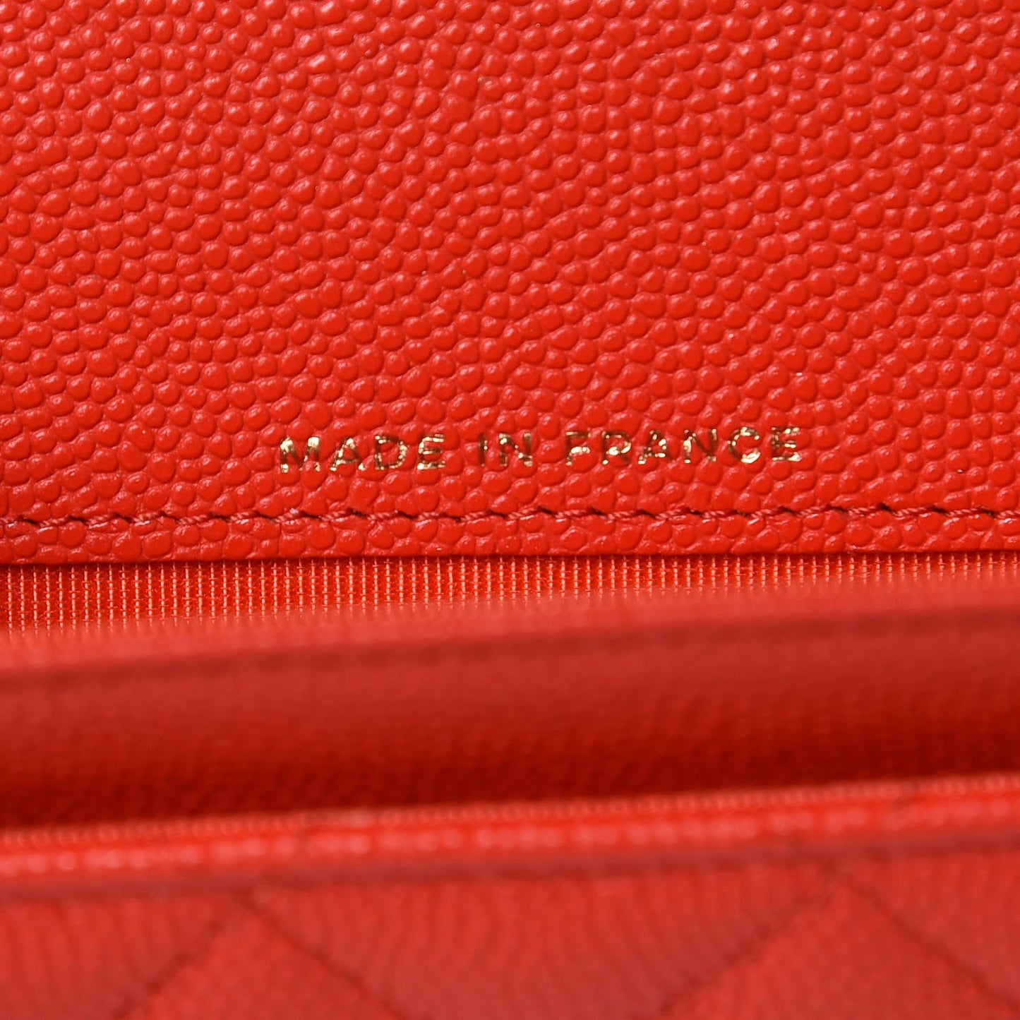 Caviar Quilted Flap Card Holder Wallet Red
