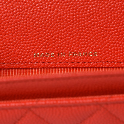 Chanel Caviar Quilted Flap Card Holder Wallet Red 7 of 8