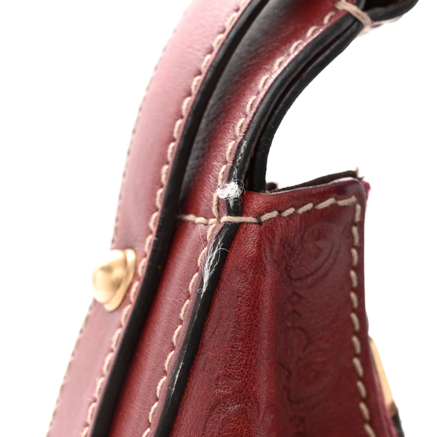 Guccissima Medium Horsebit Chain Hobo Red