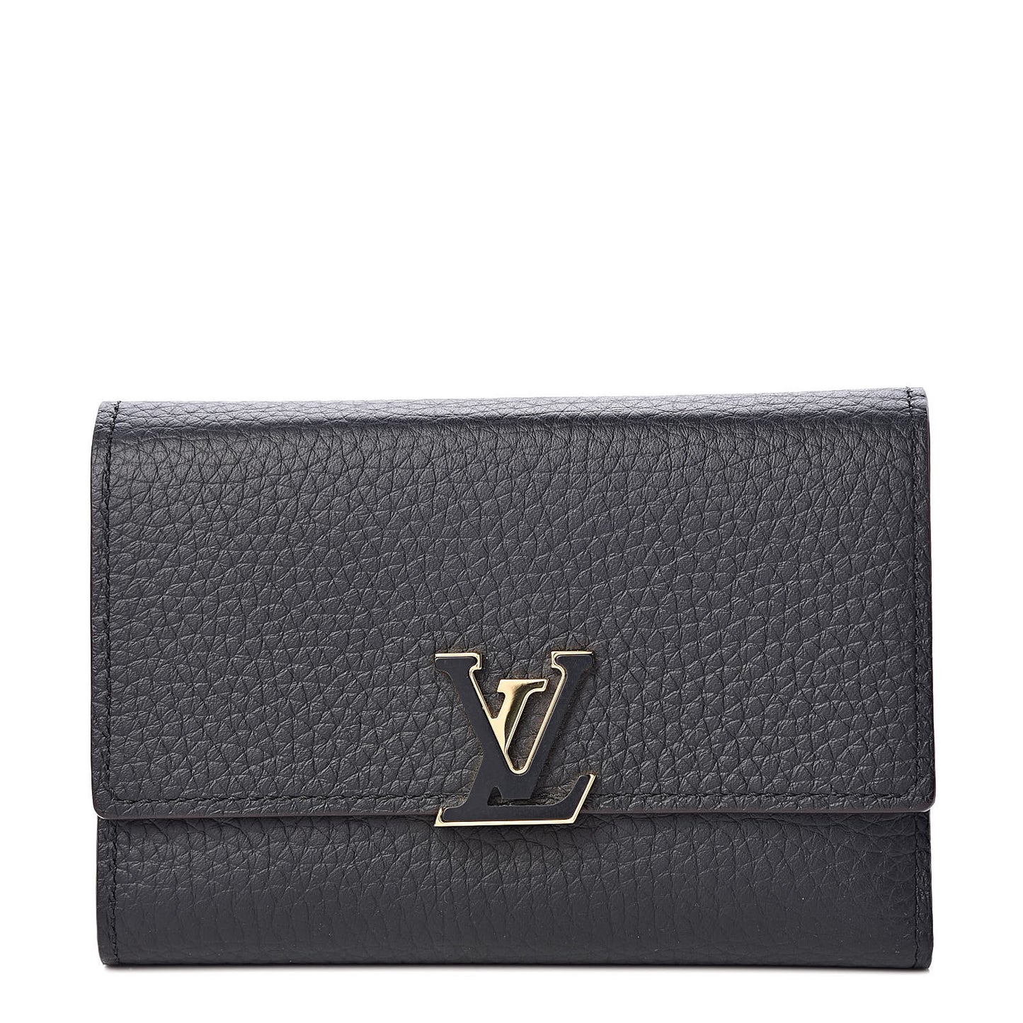 Taurillon Capucines Compact Wallet Black