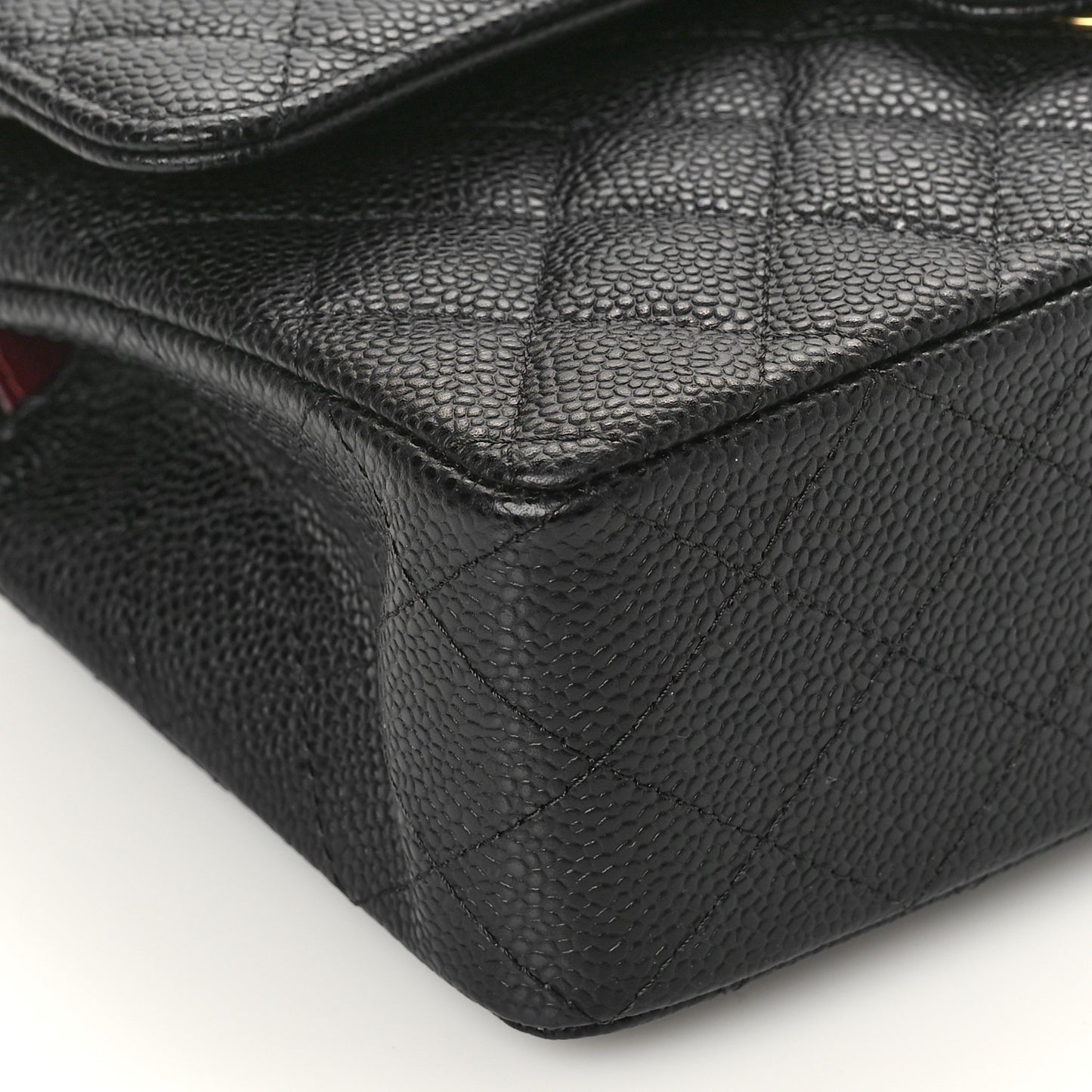 Caviar Quilted Small Double Flap Black