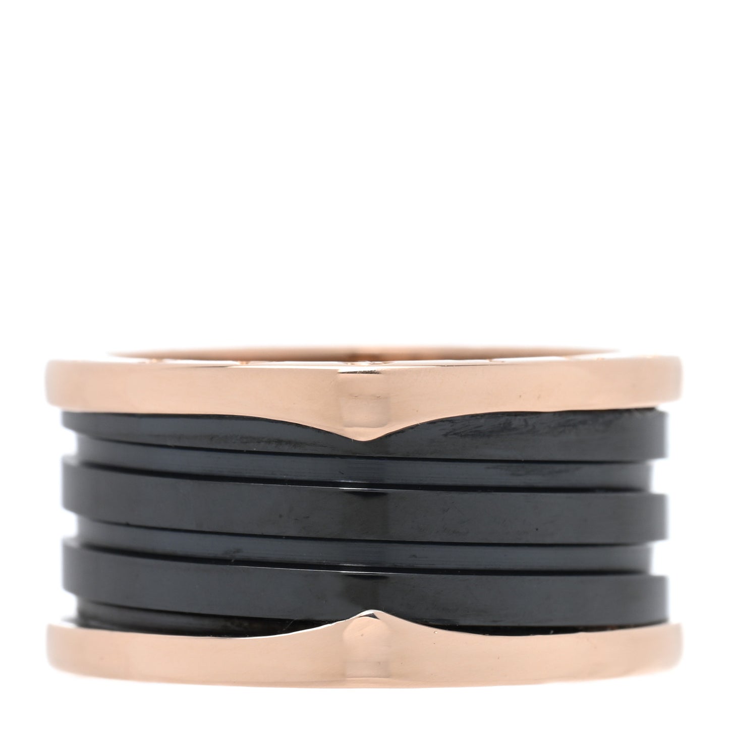 18K Rose Gold Black Ceramic B.Zero1 Four-Band Ring 61 9.5