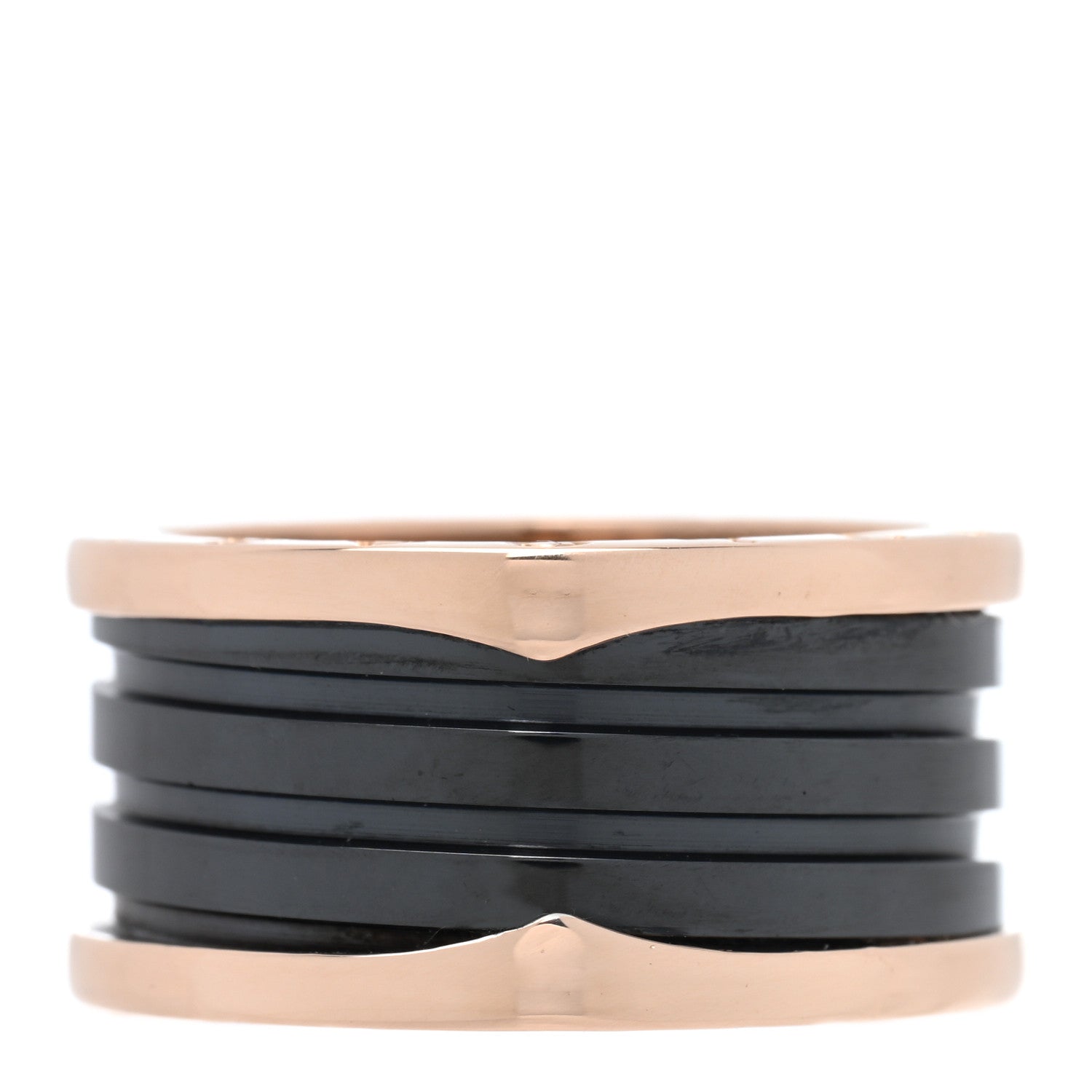Bulgari 18K Rose Gold Black Ceramic B.Zero1 Four-Band Ring 61 9.5 3 of 4
