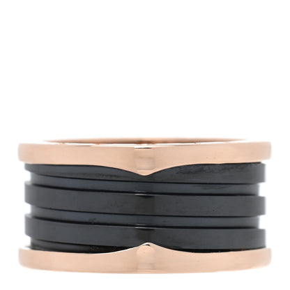 Bulgari 18K Rose Gold Black Ceramic B.Zero1 Four-Band Ring 61 9.5 3 of 4