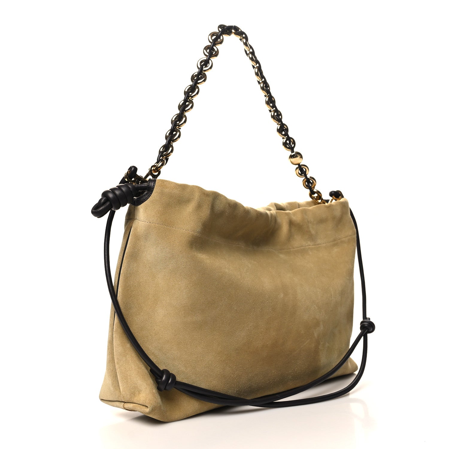 Loewe Suede Calfskin Large Flamenco With Chain Gold 3 of 9