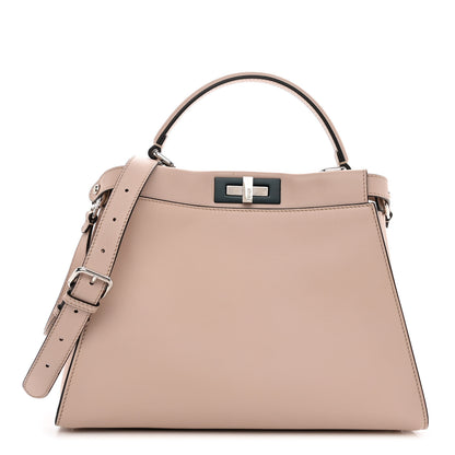 Fendi Vitello Seta Shiny Nappa Medium Peekaboo Iconic Satchel Soap Opale 1 of 12