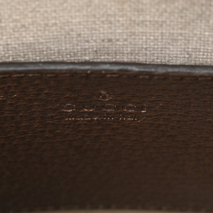 Gucci Monogram Jumbo GG Textured Dollar Calfskin Web Mini Vertical Tote Camel Ebony New Acero 6 of 9