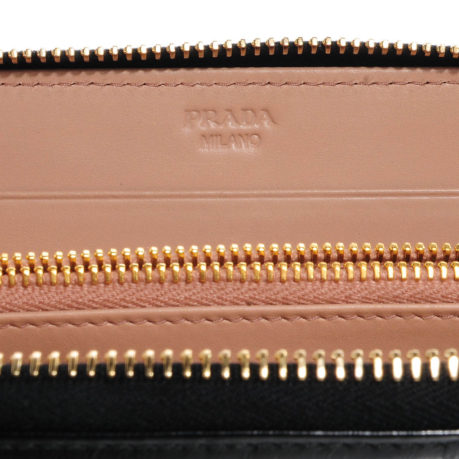 Prada Vitello Shine Zip Around Wallet Nero Black 6 of 7