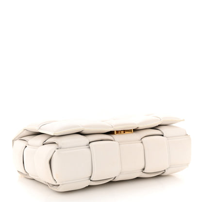 Bottega Veneta Lambskin Maxi Intreccio Padded Chain Cassette Crossbody Bag White 4 of 12