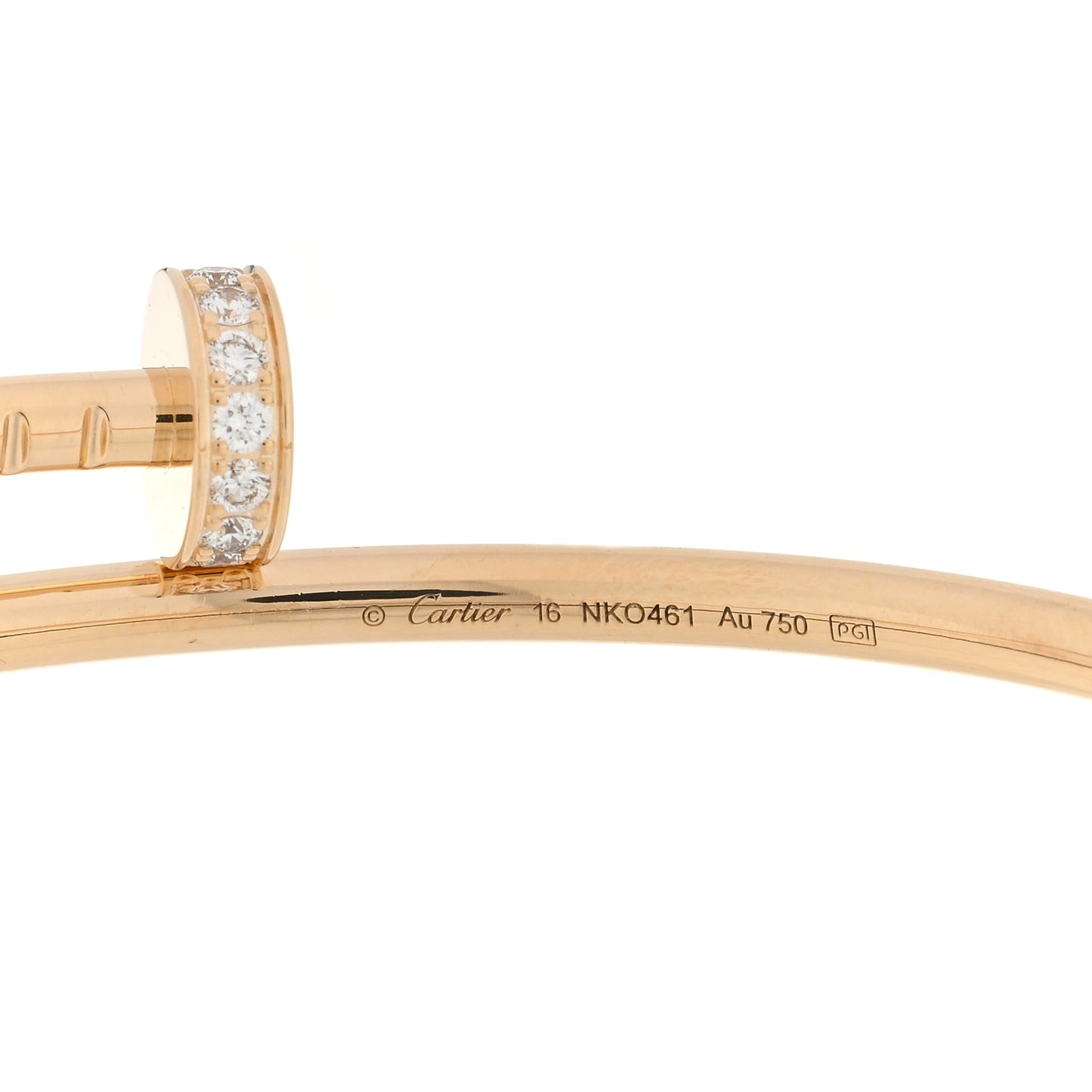 18K Yellow Gold Diamond Small Juste Un Clou Bracelet 16