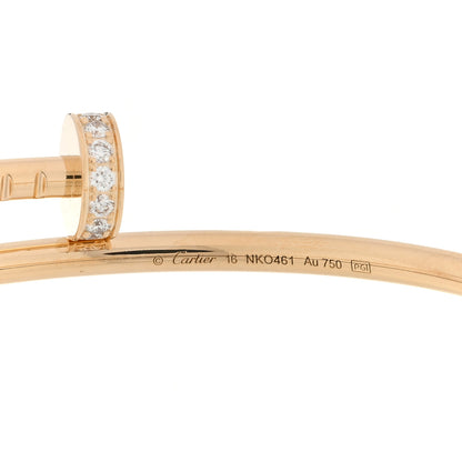 Cartier 18K Yellow Gold Diamond Small Juste Un Clou Bracelet 16 3 of 4