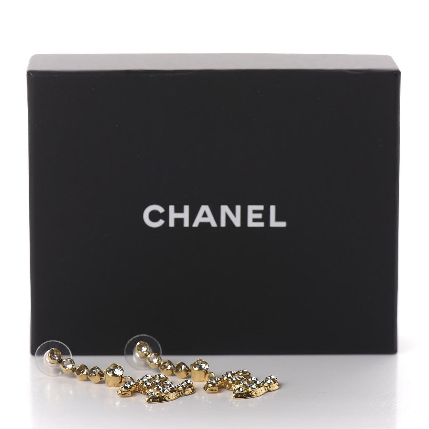 CC Crystal Drop Earrings Gold