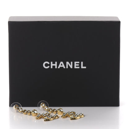 Chanel CC Crystal Drop Earrings Gold 5 of 5
