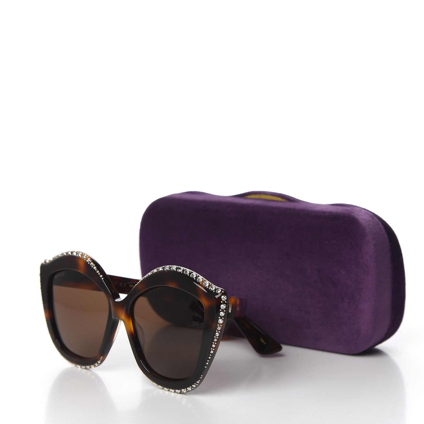 Crystal Cat Eye GG0118S Sunglasses Havana Brown