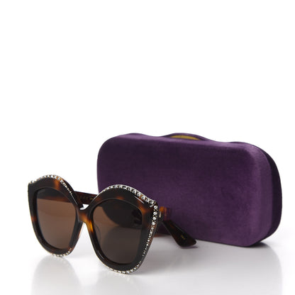 Gucci Crystal Cat Eye GG0118S Sunglasses Havana Brown 7 of 7
