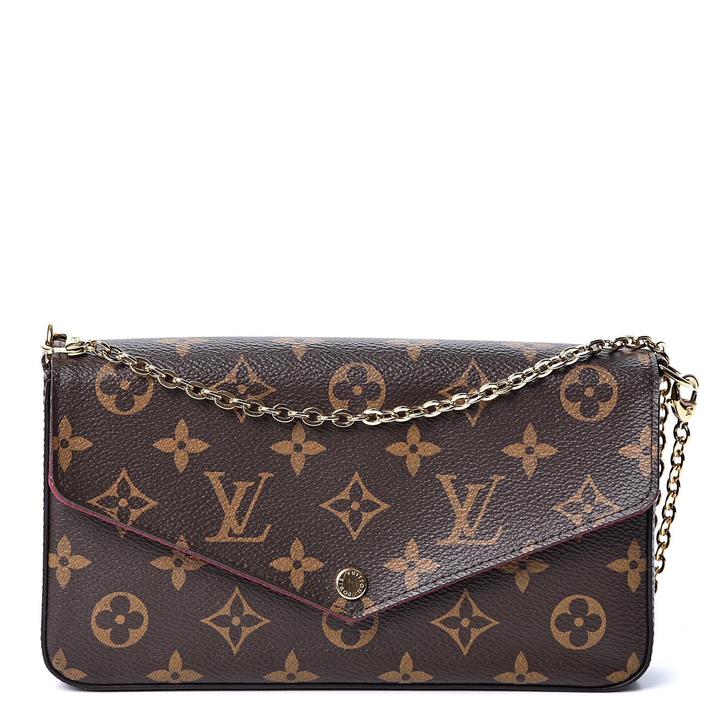 Monogram Pochette Felicie Chain Wallet Fuchsia