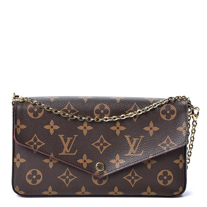 Louis Vuitton Monogram Pochette Felicie Chain Wallet Fuchsia 1 of 11