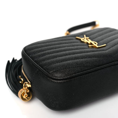 Saint Laurent Grain De Poudre Matelasse Monogram Mini Lou Camera Bag Black 8 of 9