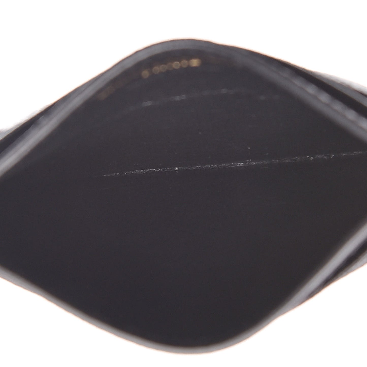 Grain De Poudre Matelasse Chevron Monogram Credit Card Case Black
