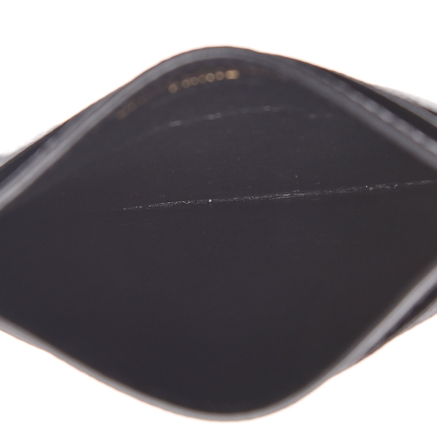 Saint Laurent Grain De Poudre Matelasse Chevron Monogram Credit Card Case Black 5 of 8