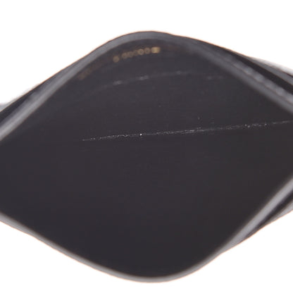 Saint Laurent Grain De Poudre Matelasse Chevron Monogram Credit Card Case Black 5 of 8