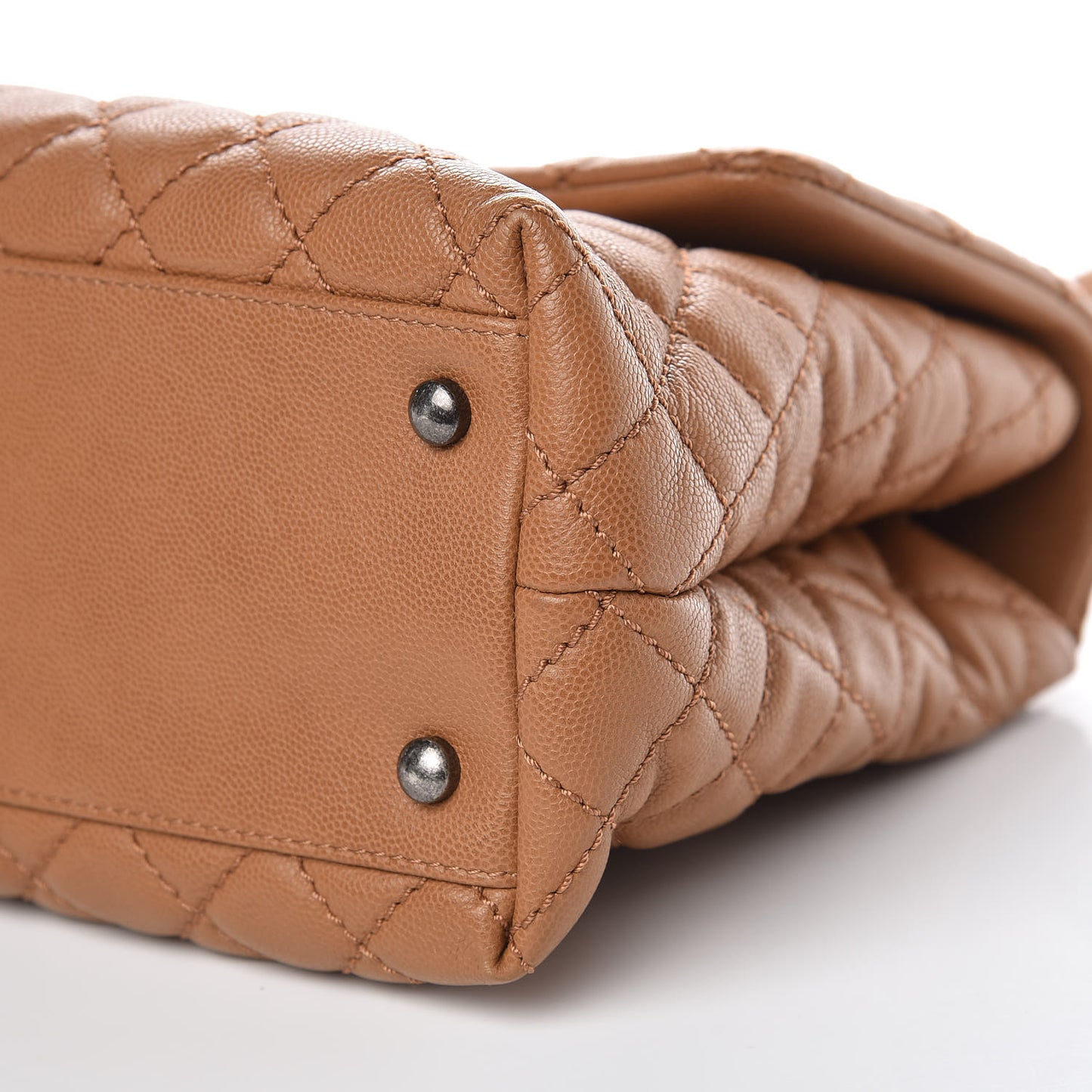 Caviar Quilted Medium Coco Handle Flap Camel