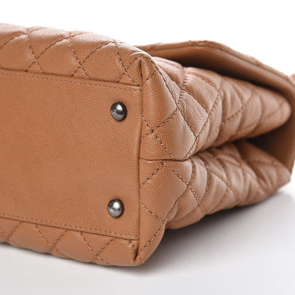 Chanel Caviar Quilted Medium Coco Handle Flap Camel 9 of 12