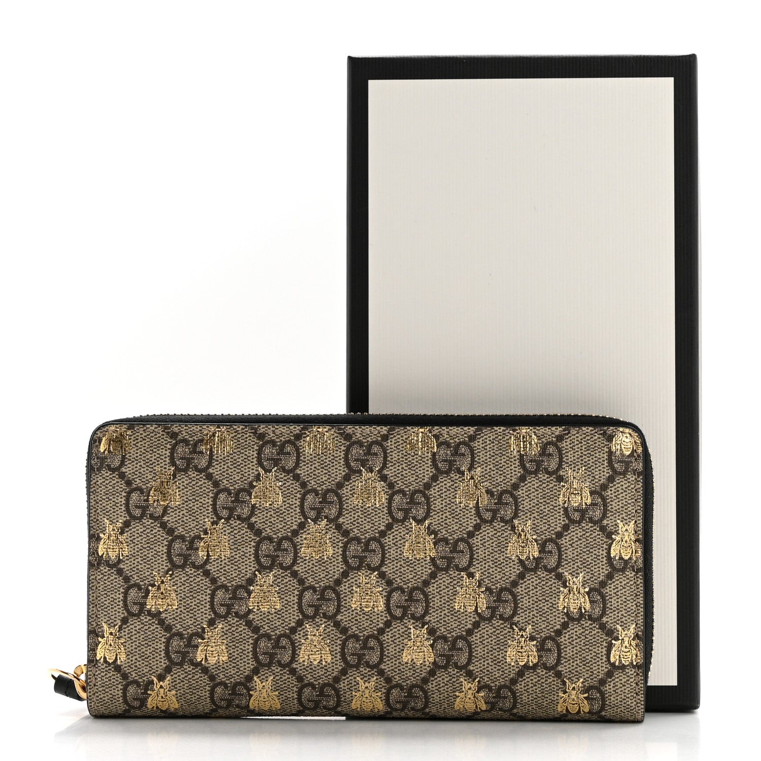Gucci GG Supreme Monogram Bees Zip Around Wallet 10 of 10