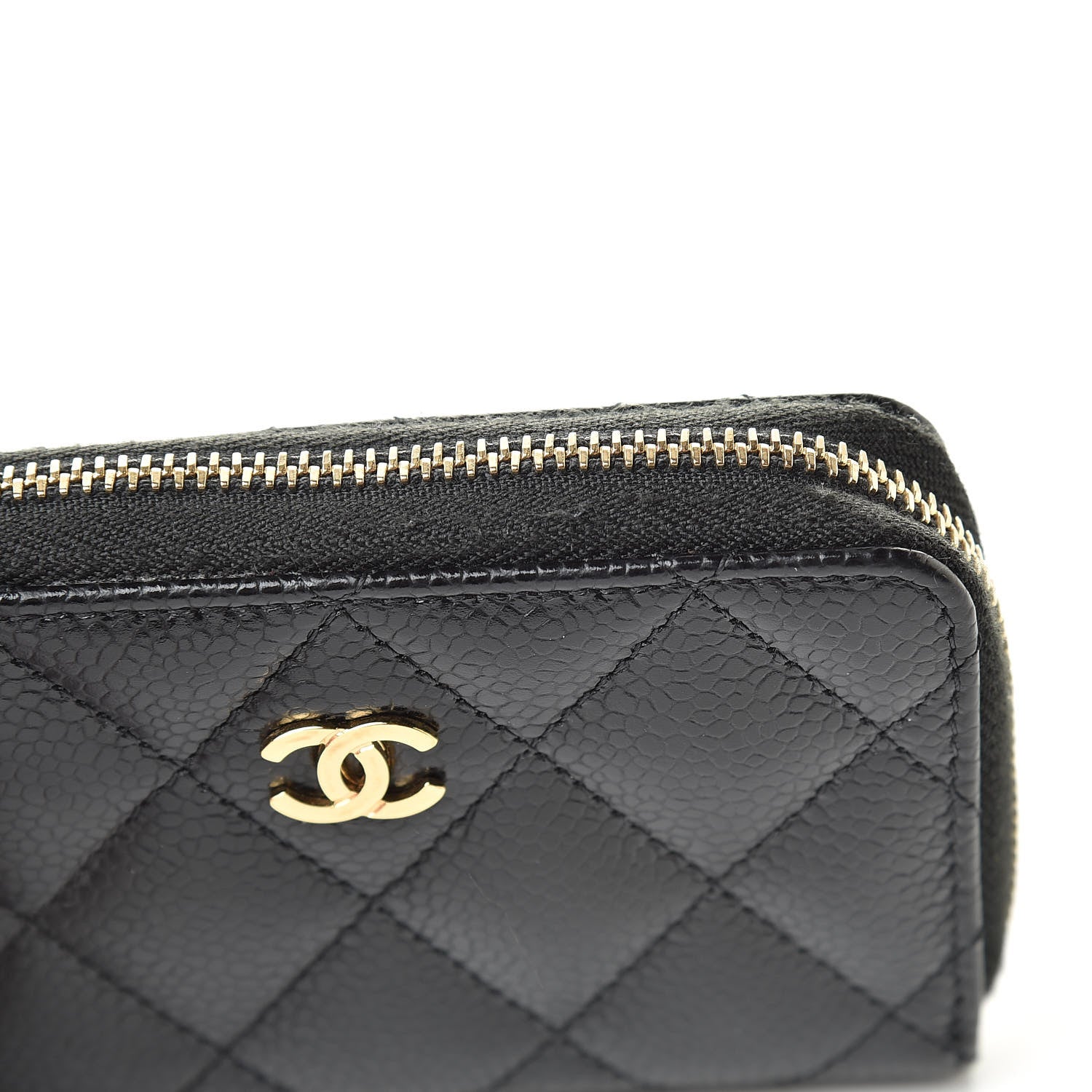 Chanel Caviar Quilted Zip Coin Purse Black 9 of 10