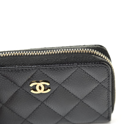 Chanel Caviar Quilted Zip Coin Purse Black 9 of 10