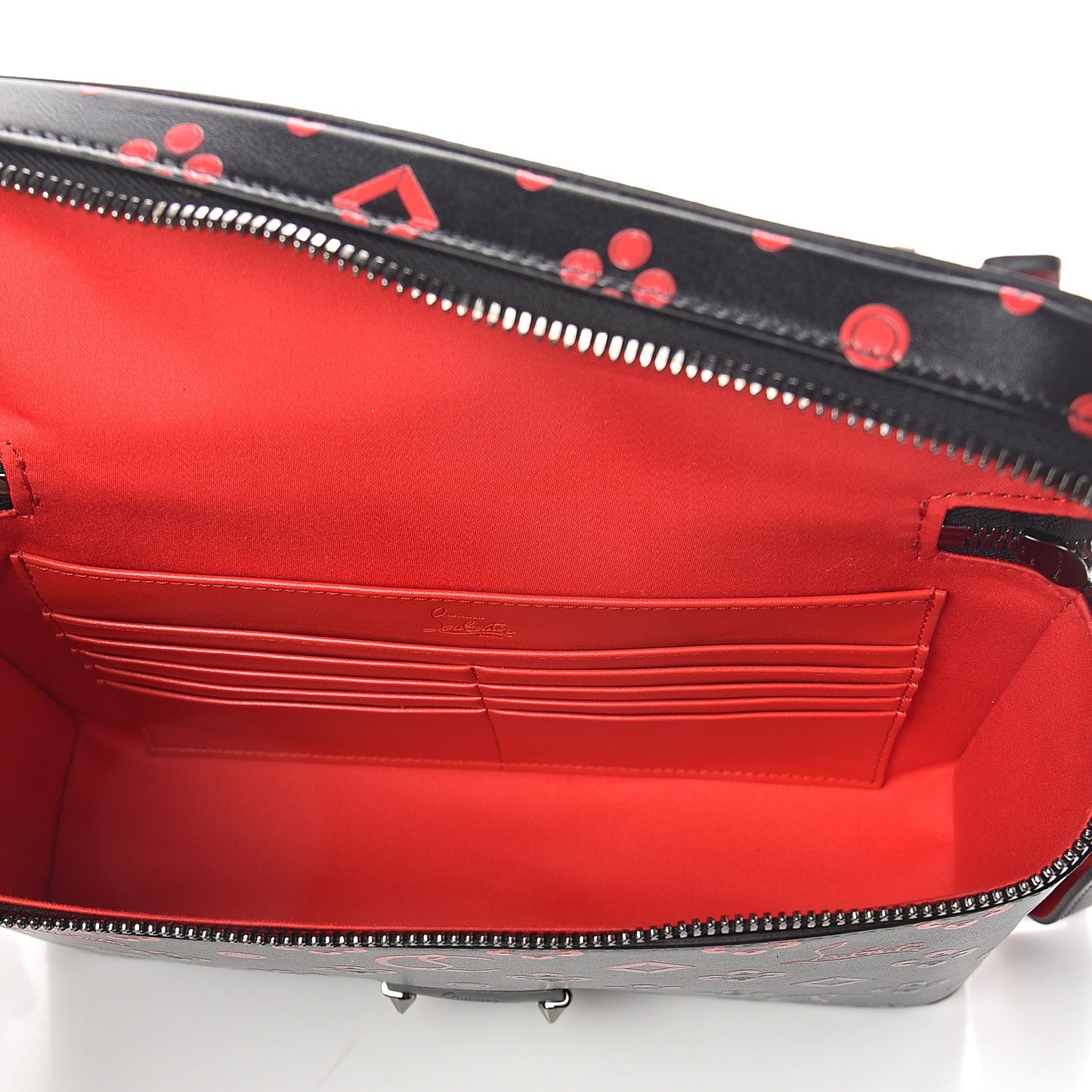 Calfskin Degrade Loubinthesky Kypipouch Messenger Bag Black Red
