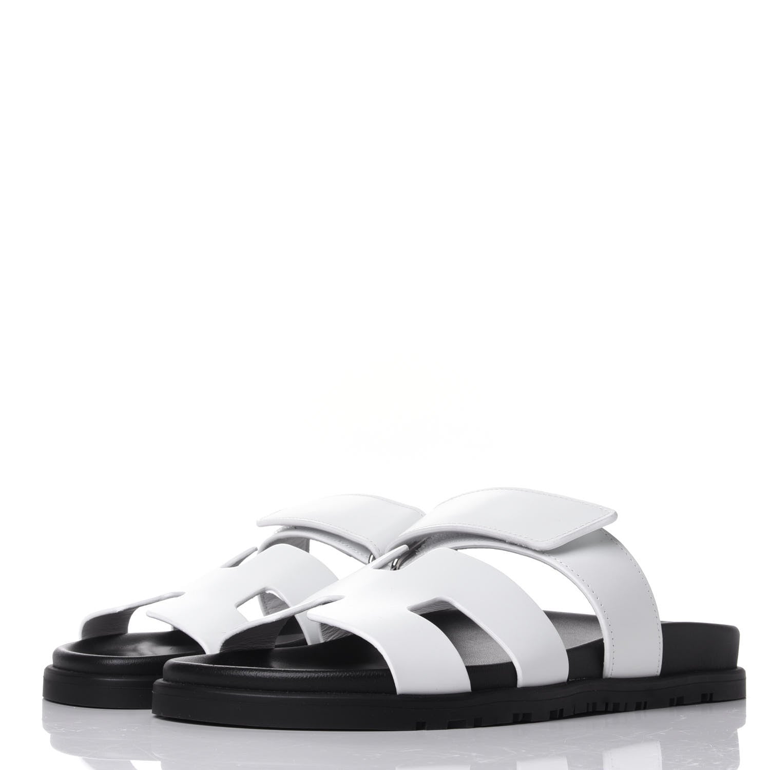 Hermes Calfskin Womens Chypre Sandals 38.5 White 3 of 11