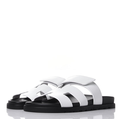 Hermes Calfskin Womens Chypre Sandals 38.5 White 3 of 11